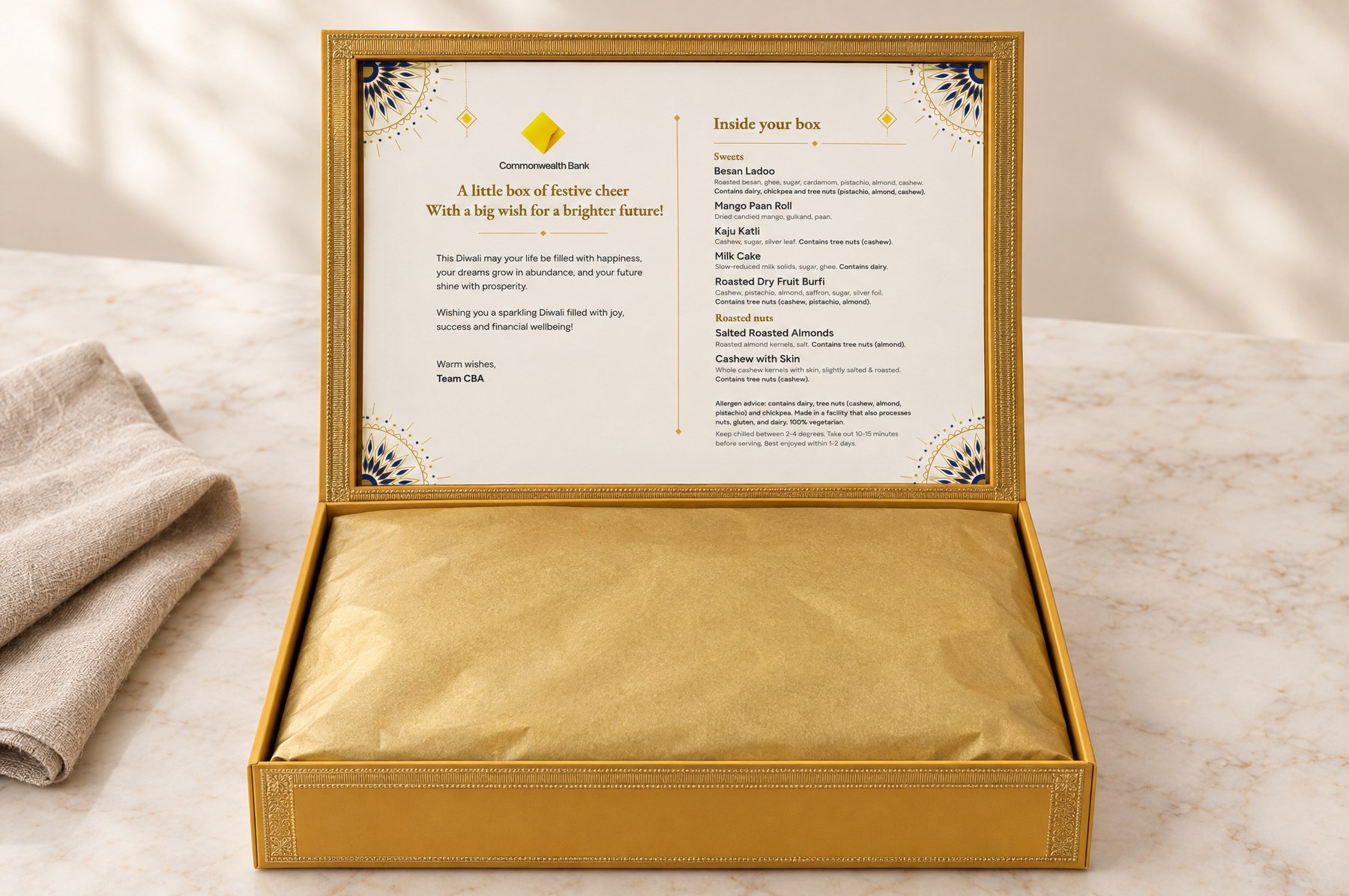 The card inside the lid